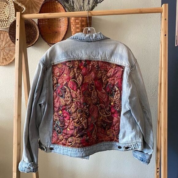 Free people jeans jacket size XS oversized impeccable paisley - Picture 5 of 17